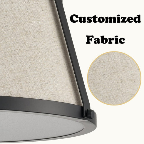 Drum Flush Mount Ceiling Light Black Finish Dimmable LED Light